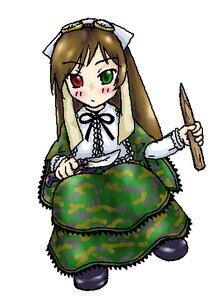 Rating: Safe Score: 0 Tags: 1girl blush brown_hair dress frills full_body green_eyes heterochromia holding image long_hair long_sleeves looking_at_viewer red_eyes solo suiseiseki transparent_background very_long_hair User: admin