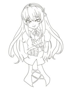 Rating: Safe Score: 0 Tags: 1girl dress greyscale hairband image juliet_sleeves long_hair long_sleeves looking_at_viewer monochrome puffy_sleeves ribbon smile solo striped suigintou vertical_stripes User: admin