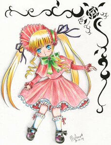 Rating: Safe Score: 0 Tags: 1girl artist_name auto_tagged blonde_hair blue_eyes bonnet bow bowtie dress drill_hair flower frills full_body green_bow green_neckwear image kneehighs long_hair long_sleeves looking_at_viewer marker_(medium) red_dress shinku shoes sidelocks simple_background solo standing traditional_media twin_drills twintails white_background white_legwear User: admin