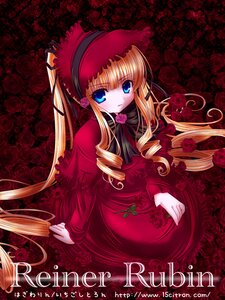 Rating: Safe Score: 0 Tags: 1girl blonde_hair blue_eyes bonnet bow dress drill_hair flower green_bow image long_hair long_sleeves looking_at_viewer pink_rose red_capelet red_dress red_flower red_rose rose rose_petals shinku solo twintails User: admin