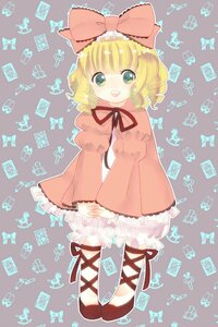 Rating: Safe Score: 0 Tags: 1girl blonde_hair bloomers bow bug butterfly card cross-laced_footwear dress hina_ichigo hinaichigo image insect pink_bow ribbon short_hair smile solo underwear User: admin