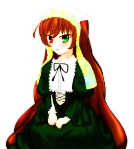 Rating: Safe Score: 0 Tags: 1girl blush brown_hair dress frills green_dress green_eyes heterochromia image long_hair long_sleeves looking_at_viewer red_eyes simple_background sitting solo suiseiseki white_background User: admin