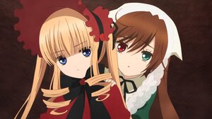 Rating: Safe Score: 0 Tags: 2girls blonde_hair blue_eyes bonnet bow brown_hair dress drill_hair hat heterochromia image long_hair looking_at_viewer multiple_girls open_mouth pair red_eyes shinku suiseiseki twin_drills User: admin