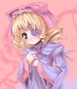 Rating: Safe Score: 0 Tags: 1girl :o animal_ears artist_request blonde_hair blue_eyes blush bow costume_switch dress drill_hair eyepatch hina_ichigo image juliet_sleeves long_sleeves looking_at_viewer lowres pink_background pink_bow puffy_sleeves rozen_maiden simple_background solo upper_body User: admin