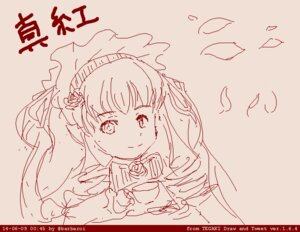 Rating: Safe Score: 0 Tags: 1girl bangs bonnet closed_mouth flower image long_hair looking_at_viewer monochrome petals rose shinku sketch smile solo upper_body veil User: admin