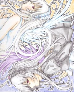 Rating: Safe Score: 0 Tags: 2girls dress flower frills hairband half-closed_eyes image lolita_hairband long_hair long_sleeves looking_at_viewer looking_back multiple_girls pink_eyes profile puffy_sleeves purple_eyes red_eyes silver_hair solo suigintou traditional_media wings User: admin
