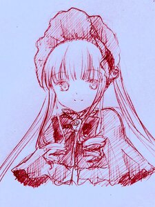 Rating: Safe Score: 0 Tags: 1girl flower hat image long_hair looking_at_viewer monochrome shinku simple_background sketch smile solo upper_body User: admin