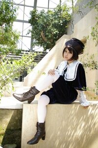 Rating: Safe Score: 0 Tags: 1girl boots brown_hair day hat pantyhose short_hair sitting solo souseiseki white_legwear User: admin