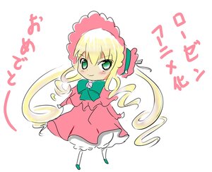 Rating: Safe Score: 0 Tags: 1girl blonde_hair blush bonnet bow chibi dress full_body green_eyes image long_hair long_sleeves looking_at_viewer pantyhose shinku simple_background smile solo striped very_long_hair white_background User: admin