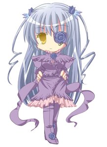 Rating: Safe Score: 0 Tags: 1girl barasuishou blue_flower blue_rose dress eyepatch flower full_body image long_hair long_sleeves purple_dress rose silver_hair solo standing striped two_side_up vertical_stripes very_long_hair yellow_eyes User: admin