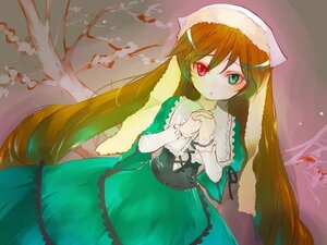 Rating: Safe Score: 0 Tags: 1girl brown_hair corset dress drill_hair frills green_dress green_eyes hands_clasped hands_together hands_up hat heterochromia image interlocked_fingers lolita_fashion long_hair long_sleeves looking_at_viewer narumi_(uminari) own_hands_together red_eyes rozen_maiden solo suiseiseki twin_drills twintails very_long_hair User: admin