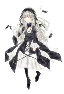 Rating: Safe Score: 0 Tags: 1girl bangs bird black_dress black_feathers black_footwear black_wings blush boots dress eyebrows_visible_through_hair feathers flower frills full_body hairband image juliet_sleeves lolita_fashion long_hair long_sleeves puffy_sleeves red_eyes ribbon simple_background solo suigintou very_long_hair white_background wide_sleeves wings User: admin