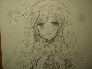 Rating: Safe Score: 0 Tags: 1girl :d bangs blush bow brown_background dress eyebrows_visible_through_hair flower hair_between_eyes hands_together hands_up image long_hair long_sleeves looking_at_viewer monochrome own_hands_together parted_lips photo puffy_sleeves short_sleeves smile solo suiseiseki traditional_media upper_body very_long_hair User: admin