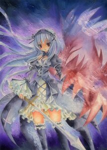 Rating: Safe Score: 0 Tags: 1girl black_wings dress frilled_sleeves frills hairband image long_hair long_sleeves looking_at_viewer red_eyes ribbon silver_hair solo standing suigintou thighhighs traditional_media wide_sleeves wings User: admin
