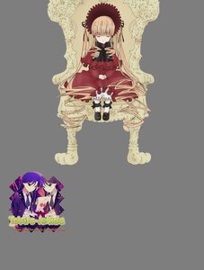 Rating: Safe Score: 0 Tags: 2girls blonde_hair blue_eyes boots dress image long_hair multiple_girls ribbon shinku sitting solo striped twintails very_long_hair User: admin