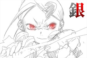 Rating: Safe Score: 0 Tags: 1girl image kanaria looking_at_viewer red_eyes sketch solo spot_color weapon User: admin
