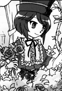 Rating: Safe Score: 0 Tags: 1girl dress flower frills greyscale hat image monochrome ribbon rose short_hair smile solo souseiseki User: admin