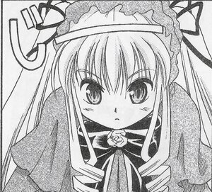 Rating: Safe Score: 0 Tags: 1girl blush drill_hair flower greyscale image long_hair looking_at_viewer monochrome ribbon rose shinku sidelocks simple_background solo twin_drills twintails upper_body white_background User: admin