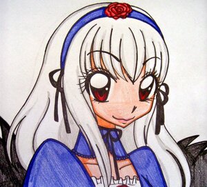 Rating: Safe Score: 0 Tags: 1girl blush closed_mouth dress flower hairband image long_hair long_sleeves looking_at_viewer portrait puffy_sleeves red_eyes red_flower red_rose ribbon rose sidelocks smile solo suigintou traditional_media upper_body User: admin