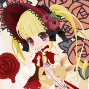 Rating: Safe Score: 0 Tags: 1girl blonde_hair bonnet dress drill_hair flower image long_hair looking_at_viewer purple_eyes red_dress red_flower red_rose rose shinku solo stuffed_animal twintails User: admin