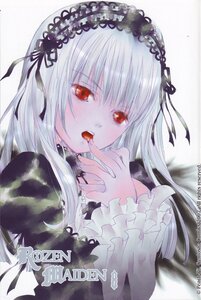 Rating: Safe Score: 0 Tags: 1girl bangs black_ribbon dress eyebrows_visible_through_hair frilled_sleeves frills hairband image juliet_sleeves licking long_hair long_sleeves looking_at_viewer red_eyes ribbon rose silver_hair solo suigintou traditional_media User: admin