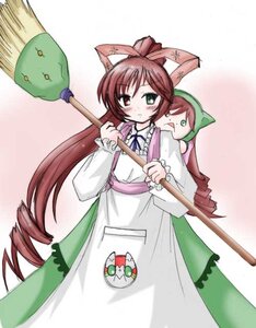 Rating: Safe Score: 0 Tags: 1girl animal_ears apron blush broom brown_hair dress green_eyes heterochromia image long_hair long_sleeves red_eyes solo suiseiseki very_long_hair User: admin