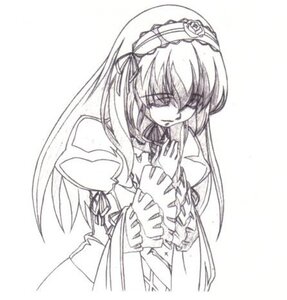 Rating: Safe Score: 0 Tags: 1girl dress frills greyscale hairband image long_hair long_sleeves monochrome ribbon rose simple_background smile solo suigintou white_background wings User: admin