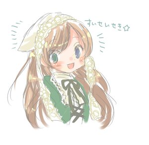 Rating: Safe Score: 0 Tags: 1girl :d blush brown_hair dress green_dress green_eyes image long_hair long_sleeves looking_at_viewer open_mouth ribbon simple_background smile solo striped suiseiseki upper_body vertical_stripes white_background User: admin