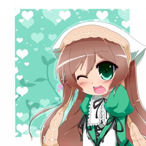 Rating: Safe Score: 0 Tags: 1girl ;d blush brown_hair dress green_dress green_eyes head_scarf heart image long_hair long_sleeves one_eye_closed open_mouth ribbon smile solo suiseiseki twintails very_long_hair User: admin