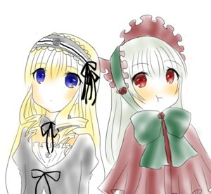 Rating: Safe Score: 0 Tags: 2girls blonde_hair blue_eyes blush costume_switch dress flower hairband image long_hair looking_at_viewer multiple_girls red_eyes ribbon simple_background suigintou white_background User: admin