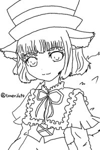 Rating: Safe Score: 0 Tags: 1girl animal_ears bangs blush closed_mouth greyscale hat image looking_at_viewer monochrome ribbon short_hair smile solo souseiseki striped twitter_username upper_body white_background User: admin