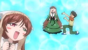 Rating: Safe Score: 0 Tags: 1boy 1girl blush_stickers brown_hair dress image long_hair open_mouth siblings sky smile solo suiseiseki User: admin