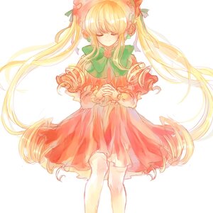 Rating: Safe Score: 0 Tags: 1girl blonde_hair bonnet bow closed_eyes dress flower image long_hair rose shinku solo striped twintails very_long_hair User: admin