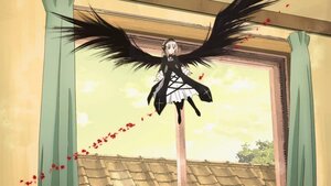 Rating: Safe Score: 0 Tags: 1girl black_wings closed_eyes curtains dress feathered_wings image long_hair smile solo standing suigintou window wings User: admin