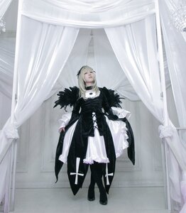 Rating: Safe Score: 0 Tags: 1girl black_legwear blonde_hair closed_eyes closed_mouth curtains dress full_body indoors long_hair solo standing suigintou window User: admin