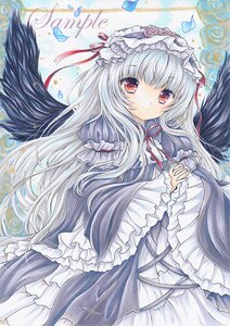 Rating: Safe Score: 0 Tags: 1girl bad_id bad_pixiv_id bangs black_wings blue_flower cross dress flower frilled_sleeves frills gothic_lolita hairband image lolita_fashion lolita_hairband long_hair long_sleeves looking_at_viewer marker_(medium) own_hands_together petals photoshop_(medium) red_eyes ribbon rose rose_petals rozen_maiden rui_(sugar3) sample silver_hair solo suigintou traditional_media very_long_hair watercolor_(medium) wings User: admin