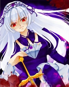 Rating: Safe Score: 0 Tags: 1girl black_wings dress expressionless flower frills hairband image long_hair long_sleeves looking_at_viewer puffy_sleeves red_eyes ribbon rose solo suigintou wings User: admin