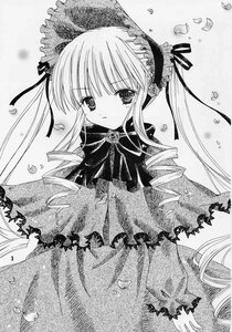 Rating: Safe Score: 0 Tags: 1girl blush bow bowtie capelet doujinshi doujinshi_#47 dress drill_hair flower greyscale image long_hair long_sleeves looking_at_viewer monochrome multiple petals ribbon rose shinku solo traditional_media twin_drills twintails User: admin
