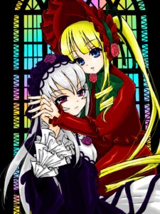 Rating: Safe Score: 0 Tags: 2girls blonde_hair blue_eyes bonnet bow dress drill_hair flower frills holding_hands image long_hair long_sleeves looking_at_viewer multiple_girls pair red_dress rose shinku suigintou twintails User: admin