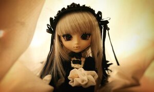 Rating: Safe Score: 0 Tags: 1girl bangs black_ribbon blonde_hair bow doll dress frills hairband lolita_fashion long_hair long_sleeves looking_at_viewer photo ribbon solo suigintou User: admin