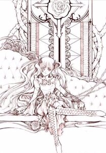 Rating: Safe Score: 0 Tags: 1girl bare_shoulders dress flower image kirakishou long_hair monochrome rose sitting solo thighhighs thorns twintails very_long_hair vines weapon white_rose User: admin