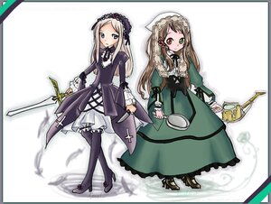 Rating: Safe Score: 0 Tags: 2girls blue_eyes boots brown_hair dress frills green_eyes image long_hair long_sleeves multiple_girls pair pantyhose ribbon siblings sisters suigintou suiseiseki twins User: admin