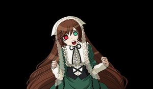 Rating: Safe Score: 0 Tags: 1girl brown_hair dress frills green_dress green_eyes heterochromia image long_hair long_sleeves looking_at_viewer open_mouth red_eyes solo suiseiseki very_long_hair User: admin