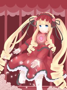 Rating: Safe Score: 0 Tags: 1girl blonde_hair blue_eyes bow capelet dress drill_hair flower frills full_body image long_hair long_sleeves looking_at_viewer petals pink_flower pink_rose red_dress ringlets rose rose_petals shinku shoes solo standing twin_drills very_long_hair white_flower white_legwear white_rose User: admin