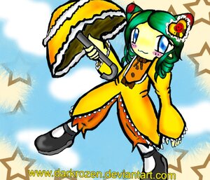 Rating: Safe Score: 0 Tags: 1girl dress frills green_hair image kanaria long_sleeves shoes solo star_(symbol) User: admin