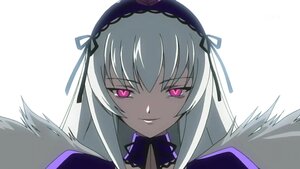Rating: Safe Score: 0 Tags: 1girl bangs black_wings dress eyebrows_visible_through_hair frills grin hairband image long_hair looking_at_viewer parted_lips pink_eyes simple_background smile solo suigintou white_background wings User: admin