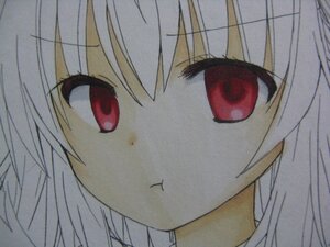 Rating: Safe Score: 0 Tags: 1girl bangs close-up closed_mouth eyebrows_visible_through_hair face hair_between_eyes image looking_at_viewer marker_(medium) red_eyes simple_background solo suigintou traditional_media white_hair User: admin