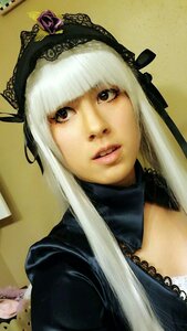 Rating: Safe Score: 0 Tags: 1girl bangs flower lace lips long_hair looking_at_viewer photo rose solo suigintou white_hair User: admin