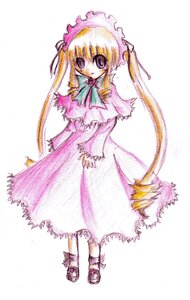 Rating: Safe Score: 0 Tags: 1girl auto_tagged blonde_hair dress full_body image long_hair long_sleeves looking_at_viewer pink_dress shinku simple_background solo standing twintails white_background User: admin