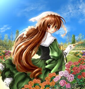 Rating: Safe Score: 0 Tags: 1girl bad_id bad_pixiv_id blue_sky brown_hair cloud day dress flower frills garden green_dress green_eyes hat head_scarf heterochromia image long_hair long_sleeves looking_at_viewer looking_back outdoors pink_flower pink_rose plant red_eyes red_flower red_rose rose rozen_maiden sakura_monchi sky solo suiseiseki tree very_long_hair watering_can yellow_flower yellow_rose User: admin